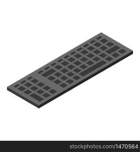 Black keyboard pc icon. Isometric of black keyboard pc vector icon for web design isolated on white background. Black keyboard pc icon, isometric style