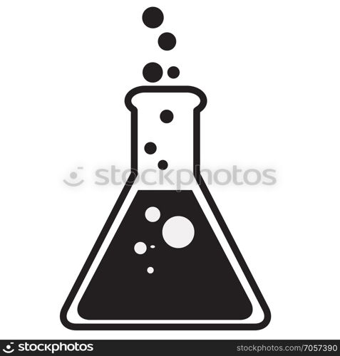 Black laboratory glass on white background. Test tube icon for your web site design, logo, app, UI. Test tube symbol.