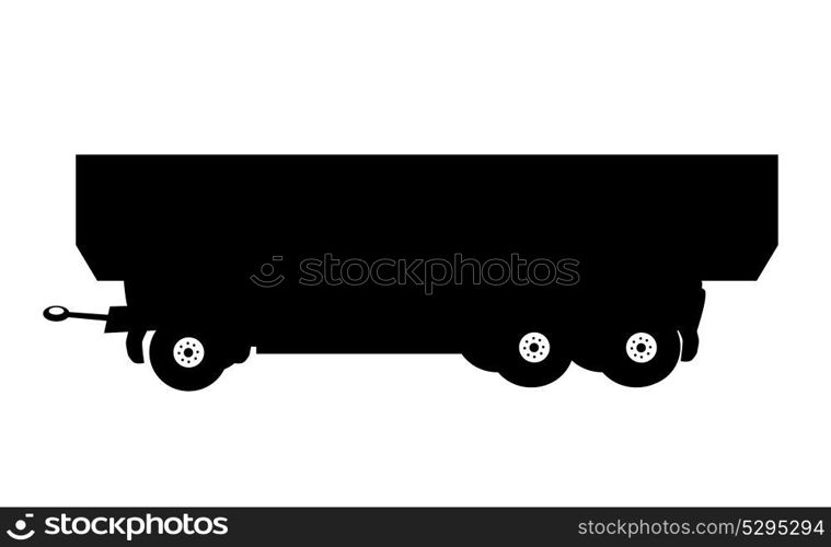 Black Large Car Trailer. Vector Illustration. EPS10. Large Car Trailer. Vector Illustration.