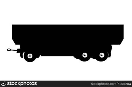 Black Large Car Trailer. Vector Illustration. EPS10. Large Car Trailer. Vector Illustration.