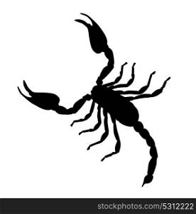Black Large Scorpion Silhouette Vector Illustration EPS10. Large Scorpion Silhouette Vector Illustration