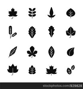 Black leaves. Vector symbols of autumn plants. Illustration of leaf autumn collection. Black leaves. Vector symbols of autumn plants