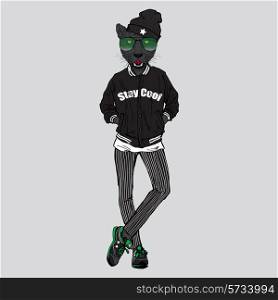 black leopard dressed up in swag urban style