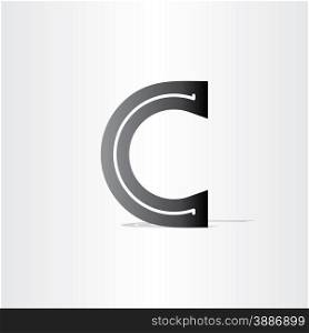 black letter c font icon design element