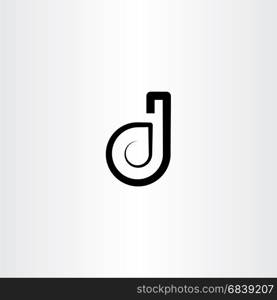 black letter d vector design element