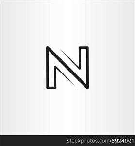 black letter logo n vector sign icon