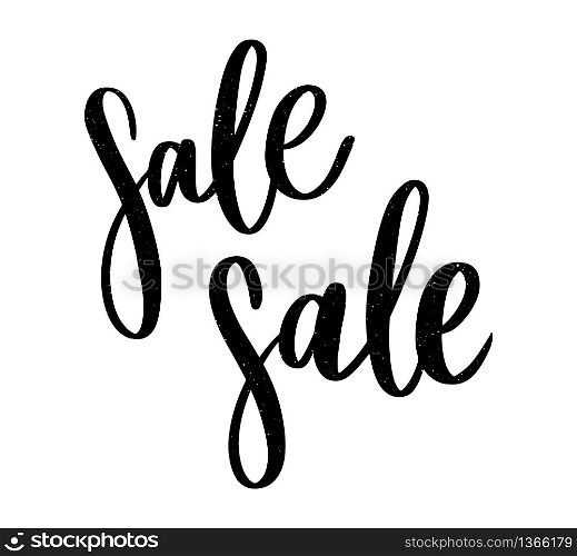 Black letters: SALE, Hand sketched Sale lettering typography. Hand drawn Sale lettering sign. Badge, icon, banner, tag. Black letters SALE, Hand sketched Sale lettering typography. Hand drawn Sale lettering sign. Badge, icon, banner, tag, illustration