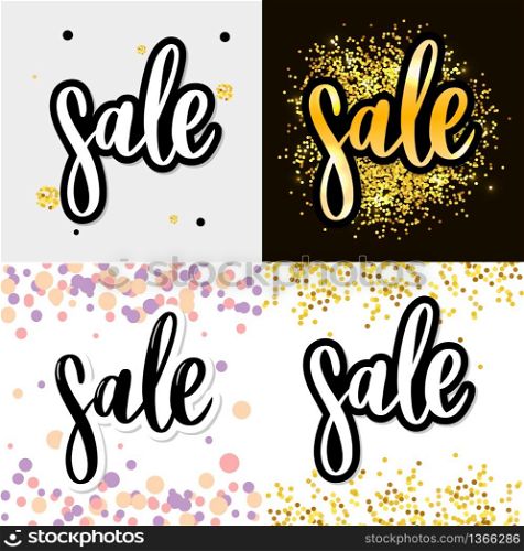 Black letters: SALE, Hand sketched Sale lettering typography. Hand drawn Sale lettering sign. Badge, icon, banner, tag. Black letters: SALE, Hand sketched Sale lettering typography. Hand drawn Sale lettering sign. Badge, icon, banner, tag, illustration