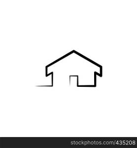 black line house logo icon home vector