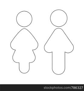Black line icon family single mother child isolated on white background. Pregnancy and parenthood concept icons set. LGBT parent. Adoption, parenting, for app, website or Web Page. illustration.. Black line icon single female child family