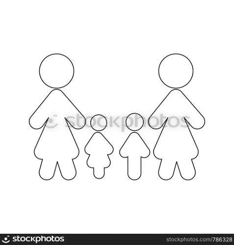 Black line icon female LGBT family isolated on white background. Pregnancy and parenthood concept icons set. Adoption, parenting, for app, website or Web Page. illustration.. Black line icon female LGBT family