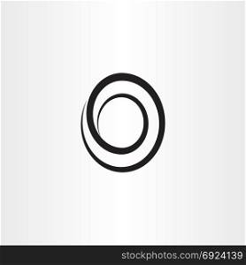 black line spiral o letter logo symbol