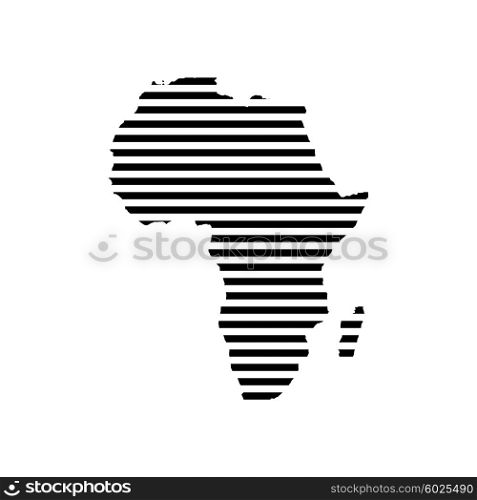 Black linear symbol of africa map on white, vector illustration.