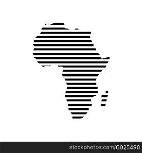 Black linear symbol of africa map on white, vector illustration.