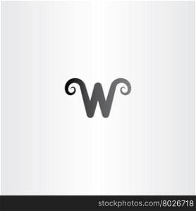 black logo icon letter w symbol vector element design