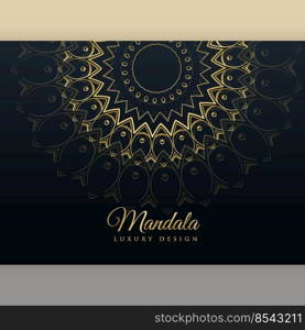 black luxury golden mandala poster design