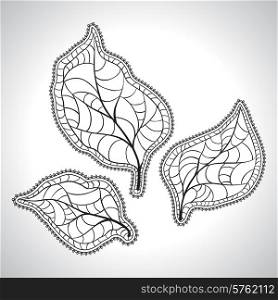 Black macro leaf natural isolated. Vector illustration.. Black macro leaf natural isolated. Vector illustration