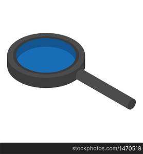 Black magnify glass icon. Isometric of black magnify glass vector icon for web design isolated on white background. Black magnify glass icon, isometric style