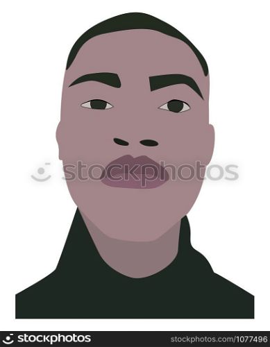 Black man, illustration, vector on white background.