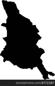 Black map of KORTRIJK, BELGIUM