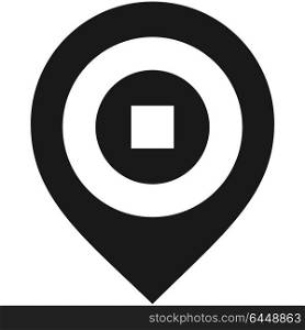 Black map pin,. Map pin, black color on white background, vector illustration