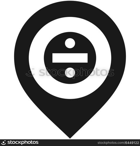 Black map pin,. Map pin, black color on white background, vector illustration