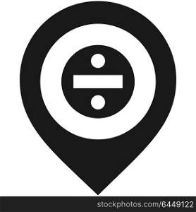 Black map pin,. Map pin, black color on white background, vector illustration
