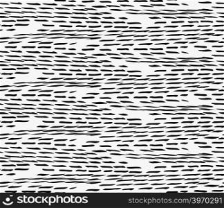Black marker hatched wavy texture.Free hand drawn with ink brush seamless background. Abstract texture. Modern irregular tilable design.
