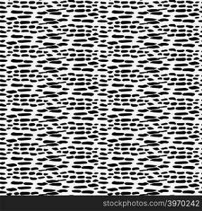Black marker uneven spots.Free hand drawn with ink brush seamless background. Abstract texture. Modern irregular tilable design.