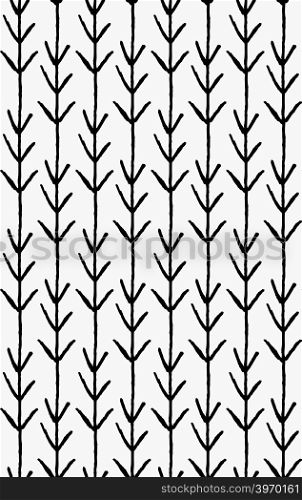 Black marker vertical arrows.Free hand drawn with ink brush seamless background. Abstract texture. Modern irregular tilable design.