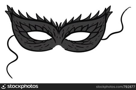 Black mask, illustration, vector on white background.