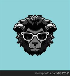Black merino sheep head sport mascot design