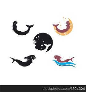 black mermaid icon vector illustration design template
