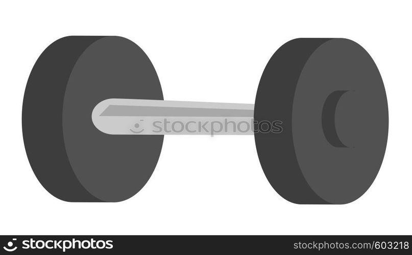 Black metal dumbbell. Sport equipment. vector cartoon illustration isolated on white background.. Black metal dumbbell vector cartoon illustration.