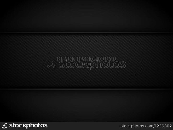 Black metallic background and texture with space for your text. Vector illustration