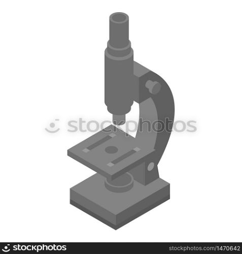 Black microscope icon. Isometric of black microscope vector icon for web design isolated on white background. Black microscope icon, isometric style