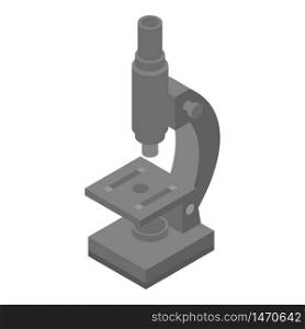 Black microscope icon. Isometric of black microscope vector icon for web design isolated on white background. Black microscope icon, isometric style