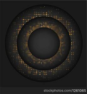 black minimal material design circle gold dot background,vector EPS10