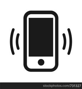 black mobile phone icon with round button. mobile phone icon
