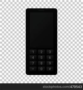 Black mobile phone mockup. Realistic illustration of black mobile phone vector mockup for web. Black mobile phone mockup, realistic style