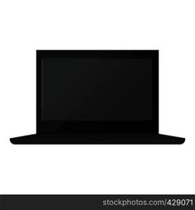Black modern laptop mockup. Realistic illustration of black modern laptop vector mockup for web. Black modern laptop mockup, realistic style