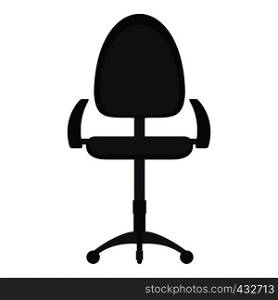Black modern office chair icon flat isolated on white background vector illustration. Black modern office chair icon isolated