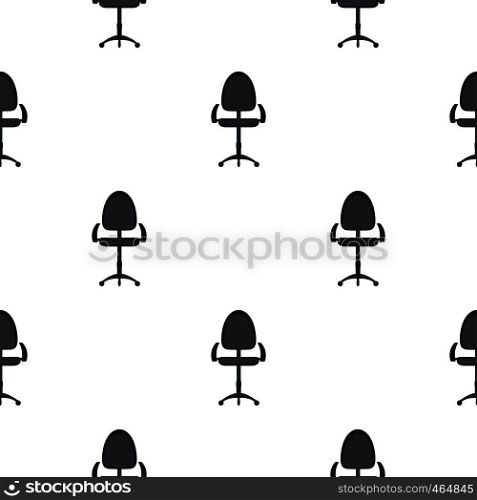 Black modern office chair pattern seamless flat style for web vector illustration. Black modern office chair pattern flat
