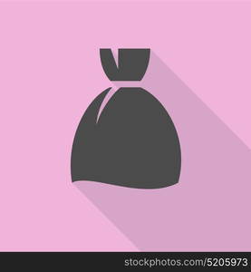 Black money bag. Black money bag on a colored square