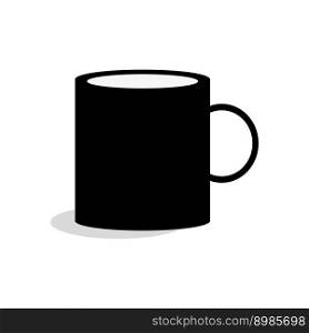 Black mug on white background. Vector illustration. EPS 10.. Black mug on white background. Vector illustration.