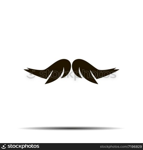Black mustache creative flat retro desing. Simply and trendy design. Amazing fit for brands, logo, barbershop, background. Mustache set isolated on white background with shadow
