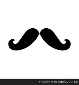Black mustache icon vector.