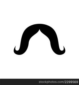 Black mustache icon vector.