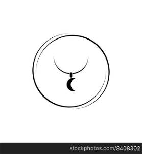 black necklace logo illustration design