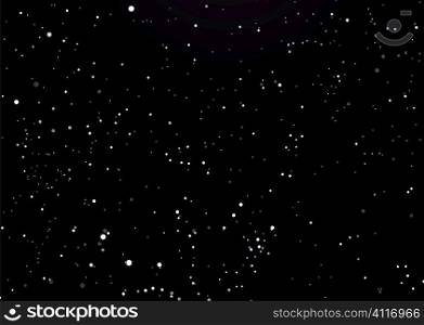 Black night sky with illustrated space star background